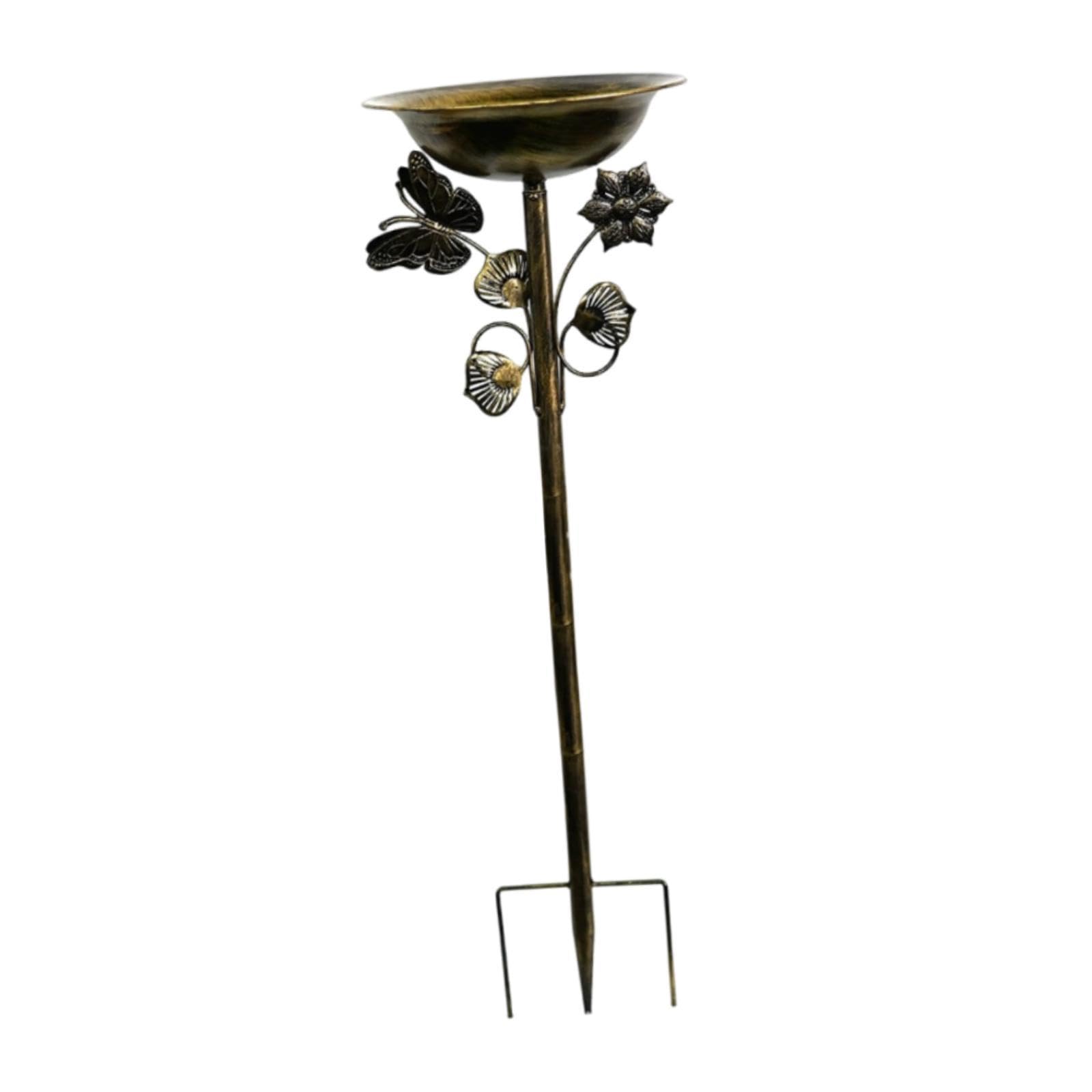 Baignoire autoportante pour oiseaux avec piquet pour extérieur, jardin, cour, balcon, colibri, doré