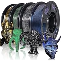 YOUSU 3D Printer Filament Galaxy PLA Filament 1.75mm, 3D Printing Filament Bundle, Multi Color Filament Glitter 250g X 4 Color Pack