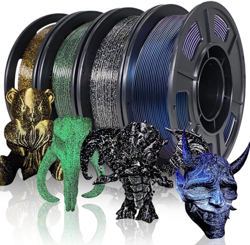 YOUSU PLA Glitter Silk 1.75mm, Filament PLA pour imprimante 3D, paillettes multicolores Galaxy Sequins Colour Series, 4x250g/rouleau, 1kg total, Précision dimensionnelle +/- 0.03mm YOUSU PLA Glitter Silk 1.75mm, Filament PLA pour imprimante 3D, paillettes multicolores Galaxy Sequins Colour Series, 4x250g/rouleau, 1kg total, Précision dimensionnelle +/- 0.03mm