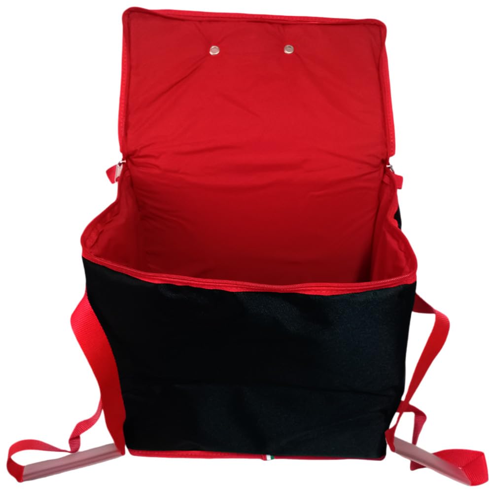 Borsa termica trasporto pizza a domicilio professionale zaino cm 35x35x22 doppio tessuto capiente 4/5 pizze delivery consegna driver porta pizza a casa