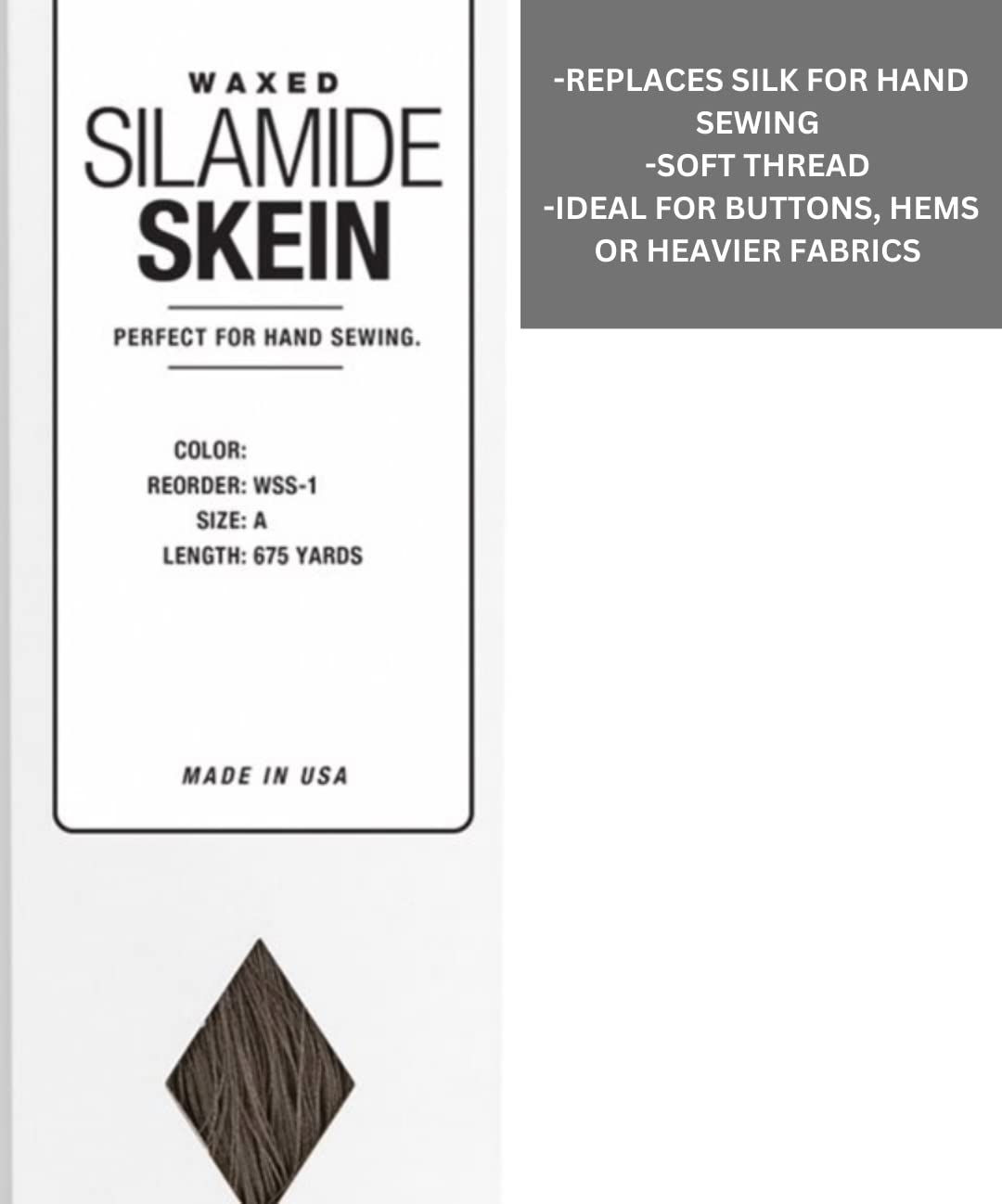 Wax Silamide Skeins - Steel Grey