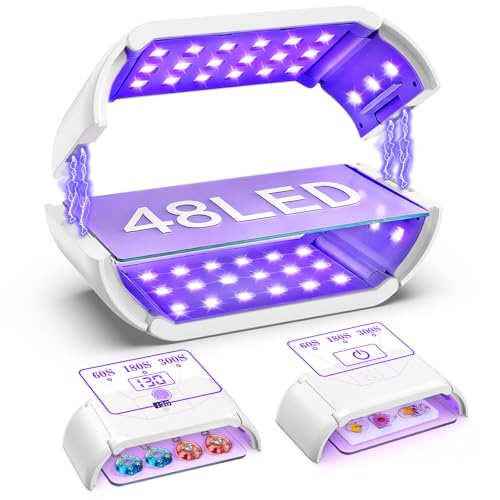 UV Light for Resin 48W 48 LEDs Double-Sided 365-405nm 1-10min Timer