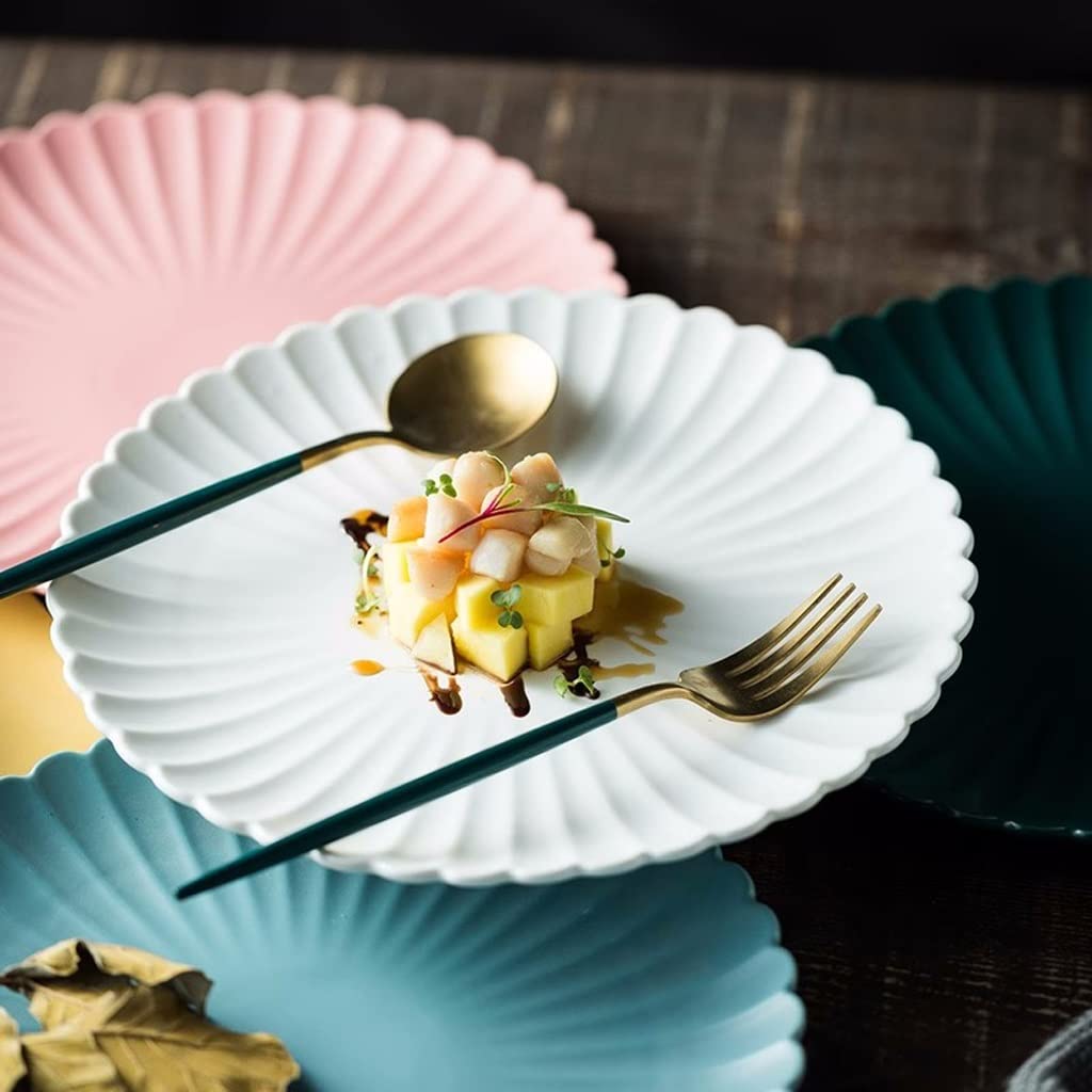 Miska sałatkowa 2-pak Talerze do serwowania Talerze do serwowania w domu Ceramiczne talerze do serwowania Talerze na ciasto Do sałatek, makaronów, steków Miski na przekąski de(B-Large)