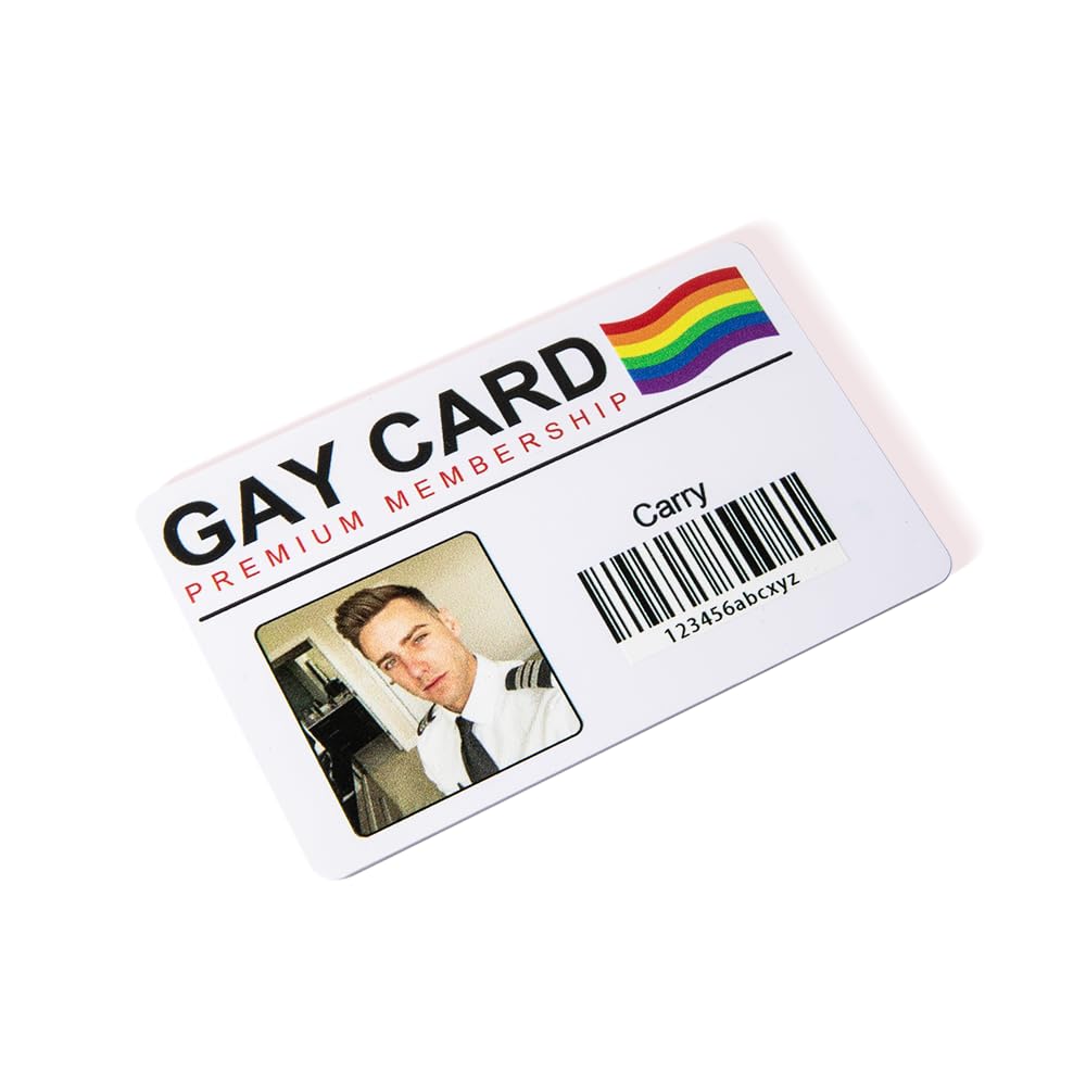 Personalised Gay ID Badge, Custom Name Photo Identity Card with Gift Bag Funny Rainbow Gifts