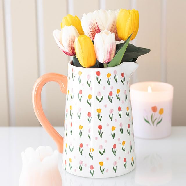 Pichet à fleurs en céramique tulipe pour décoration de printemps - 3