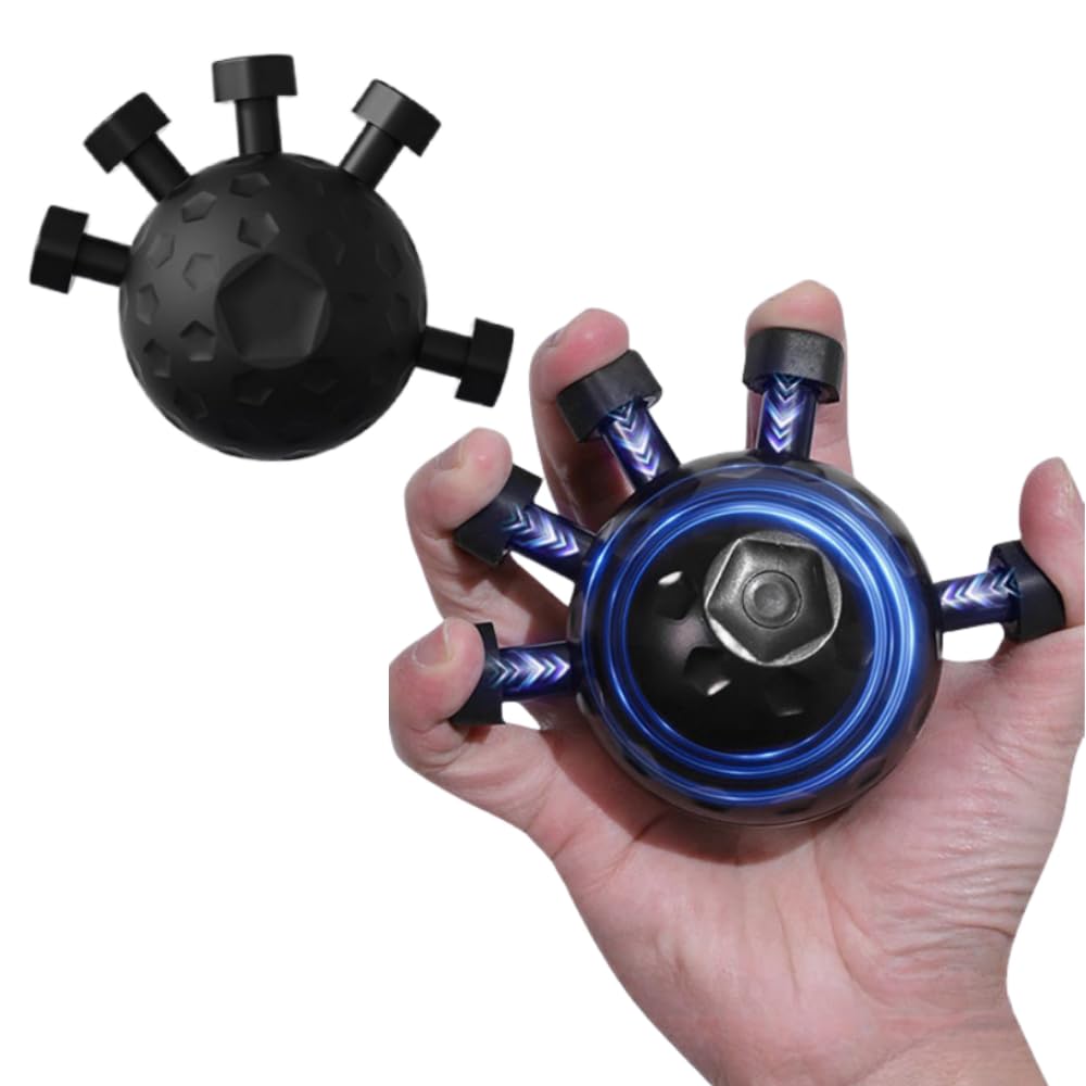 Finger Grip Strengthener, Eagle Claw Grip Strengthener Trainer, Pentagon Hand Muscle Trainer, Unpacking Grip Strength Trainer for Musicians, Athletes, Boxers, Weak (Black)