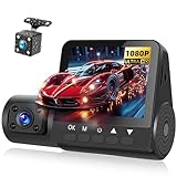 3 Channel Dash Cam 1080P Front and Rear Dash Camera for Cars Mini Dashcam Night Vision, Loop Recording, 24H Parking Mode, Waterproof