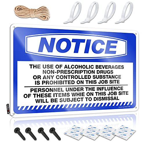 Placa de puerta 'Alcoholic Beverage Use Notice Medicines Without Prescription (20 x 30 cm)