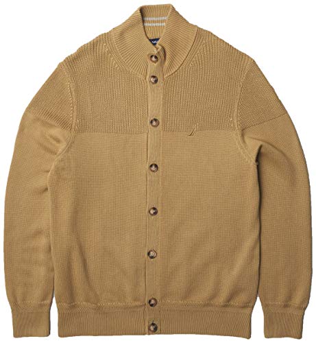Nautica Men's Classic Fit Novelty Knit Cardigan, Coastal Brown, X-Large