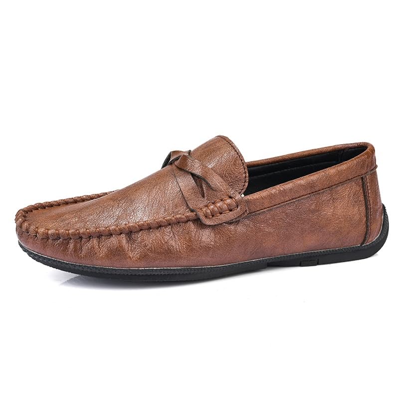 Men's Loafers Solid Color Round Toe Vegan Leather Loafer Shoes Flexible Comfortable Lightweight Party Fashion Slip-ons2