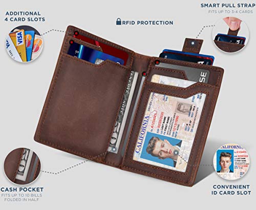 SERMAN BRANDS - Wallets for Men Slim Mens leather RFID Blocking Minimalist Card Front Pocket Bifold Travel Thin - Image 5