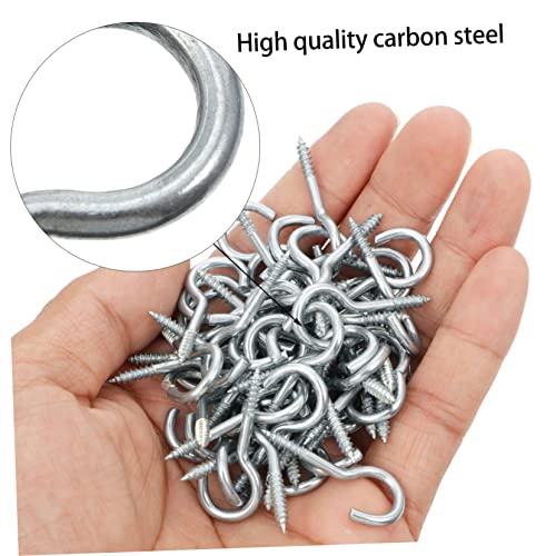 SOESFOUFU 304 Stainless Steel Sheep Eye Screw-in Hooks 100pcs Set Self-Tapping Cup Screws for Wall Mounting Socket Screw Hooks for Home Decor