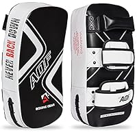AQF Kampfsport Schlagpolster Kickboxen Muay Thai Strike Curved Arm Pad MMA Focus Boxing Karate UFC Punch Shield (Paar, Weiß)