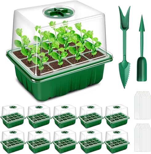 YAUNGEL Bandeja de Germinación de Semillas, 10 Pcs 120 Celulas Mi...