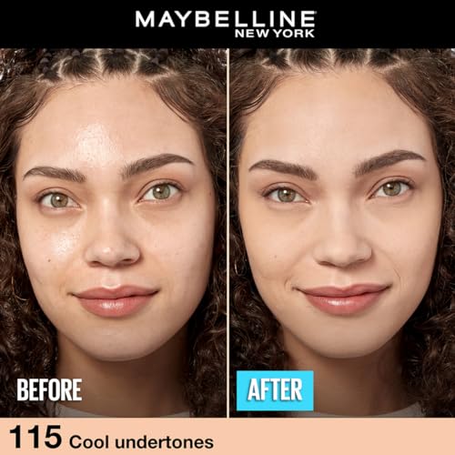 Maybelline New York Liquid Foundation Medium Coverage Lotion, Matte Finish, With Spf, Absorbs Oil, Fit Me Matte + Poreless For Oily Skin, 115 Ivory, 30Ml, Pack Of 1 - Image 4