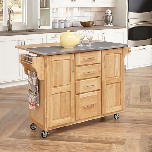 Homestyles General Line Mobile Kitchen Cart with Stainless Steel Top and Drop Leaf - image 9