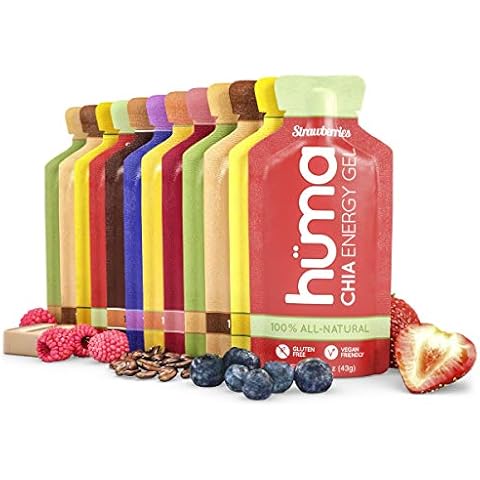 Huma Chia Energy Gel, Variety 12 Pack - Stomach Friendly, Real Food Energy Gels for Endurance Exercise Cover