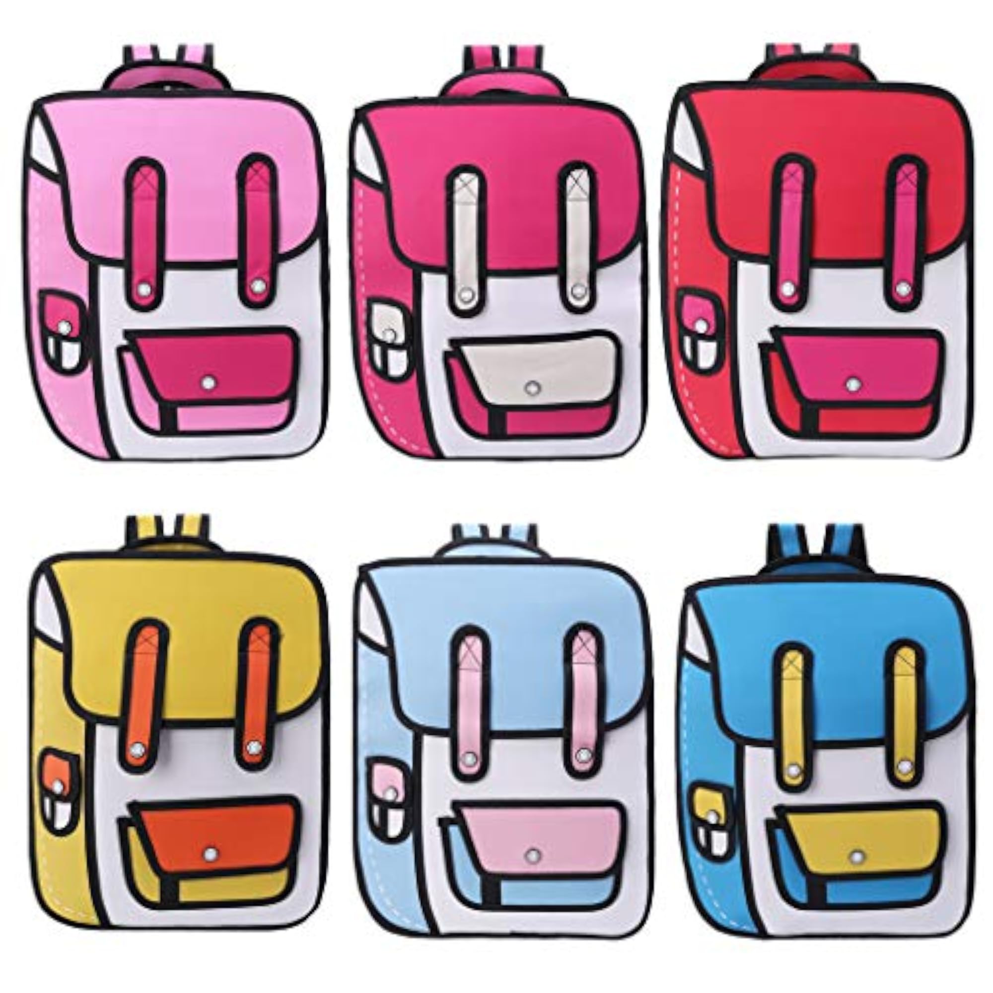 3D Jump Style Cartoon Paper Backpack for Kids