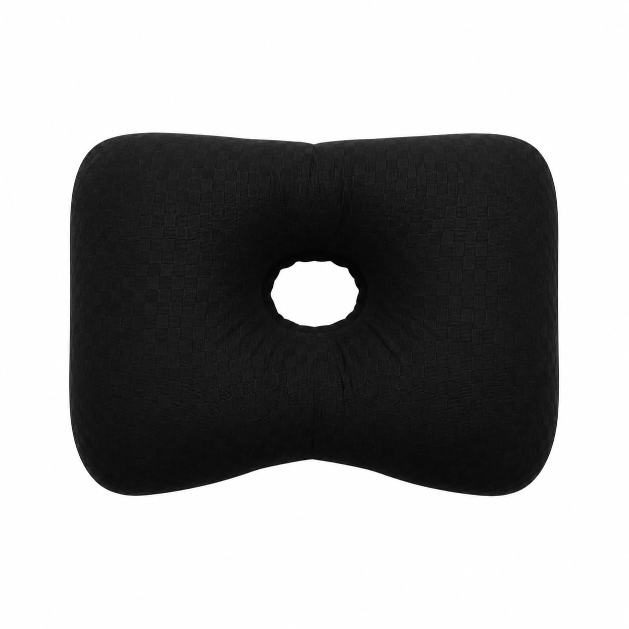 Gudessly 17 Inch Ear Piercing Pillow,Piercing Pillow with an Ear Hole for Ear Pain and Side Sleepers,Washable Velvet Fabric Side Sleeper Pillow (black)