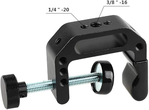 Miniatura 3 de CAMVATE Abrazadera C de aluminio con enchufe hembra de 14"-20 y 38"-16 para mesas de montaje en escritorio (2 piezas) - 2541