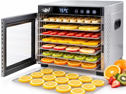 VITA5 Dörrautomat mit 7 Edelstahl Gittern 650 W 24H Timer