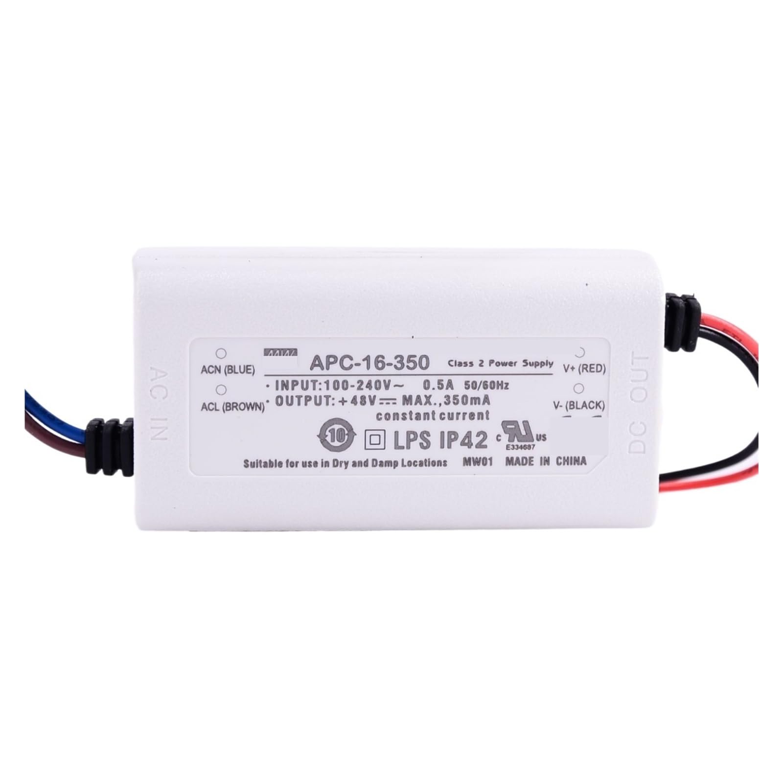APV Supply APC-16-350 350mA Constant Current 16.8W Single Output Switching Power Supply
