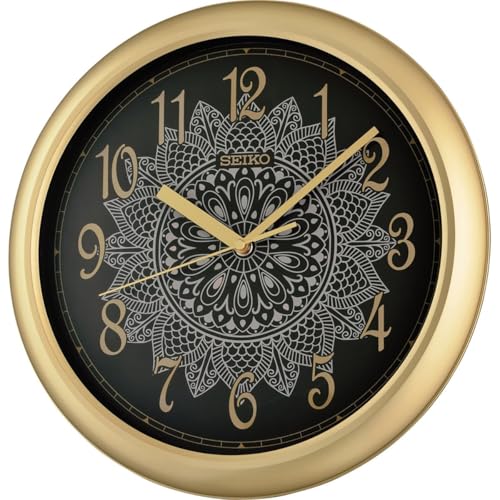 Alloggiamento in plastica Seiko Orologio da parete Clock oro-nero