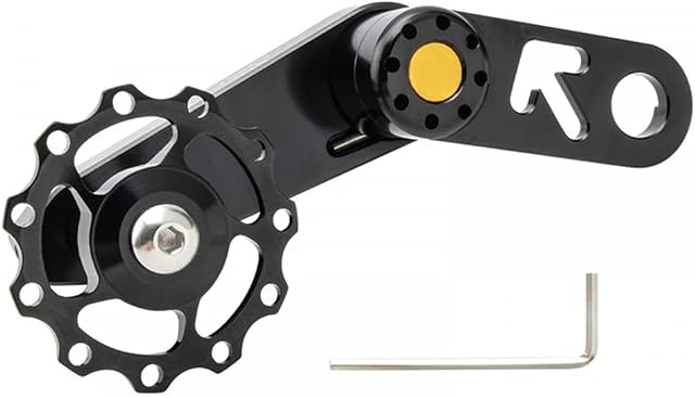MEROURII Bike Chain Tensioner,Single Speed Adjuster Converter Aluminum Alloy Bike Rear Derailleur Chains Guide for Road Racing Bike MTB