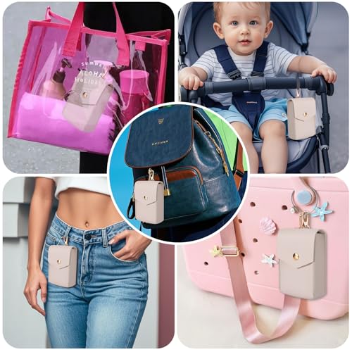 Case Compatible with Touchland Hand Sanitizer Spray - Leather Protective Case Holder with Keychain for Touch land Power Mist Glow Mist 1 fl oz, Accessories for Hand Sanitizer Spray (White)3