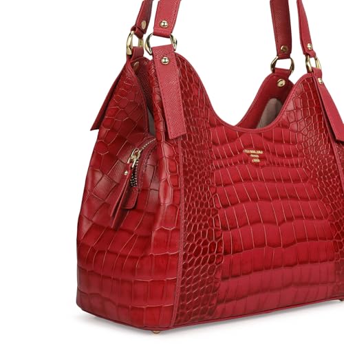 Image of Da Milano Leather Shoulder Bag for Women (01208M-OL)