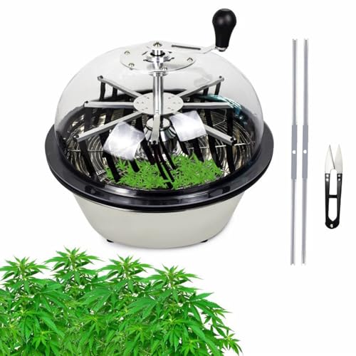 Decespugliatore manuale con lame in acciaio inox, 2 in 1, strumento di taglio a rotazione intrecciata, per giardino ed esterno, design a cupola trasparente