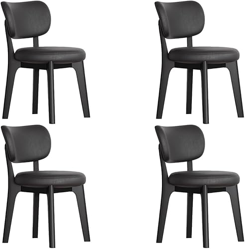 Miniatura 10 de YVYKFZD Juego de sillas de comedor, sillas de cocina sin brazos de madera, silla de comedor con respaldo curvo, silla tapizada de cuero para sala de