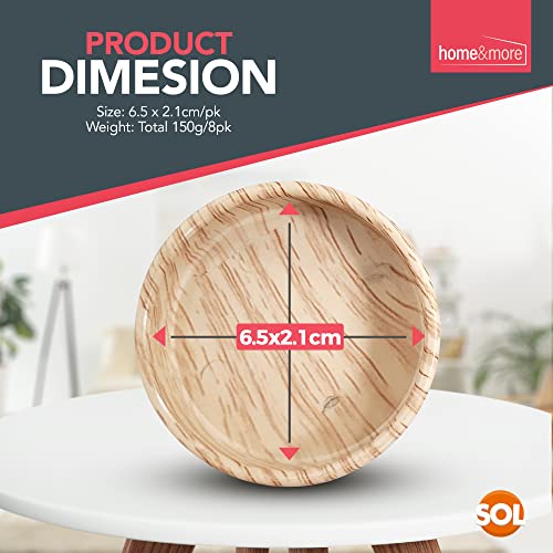 SOL 8pk Felt Base Furniture Castor Cups Non Slip Floor Protectors for Chairs Tables and Sofas Reducing Scratches and Marks on Wooden Laminate and Hard Surfaces for Home Use - Image 2
