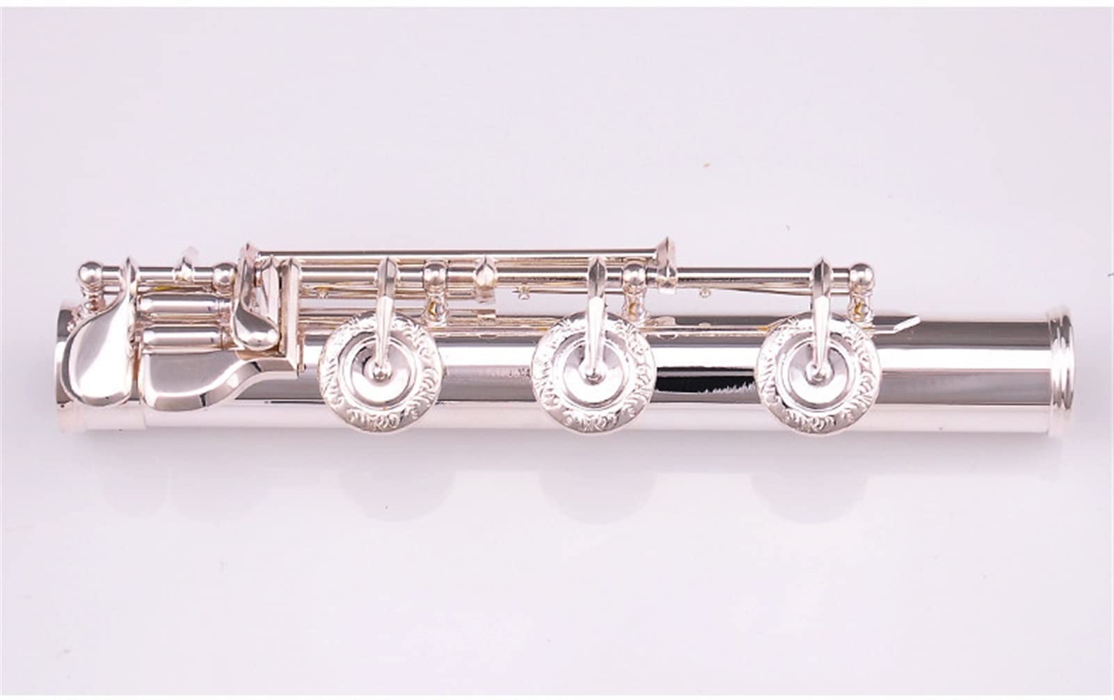 Querflöte, Musikinstrument, versilbert, 17 Klappen, offene Klappen, E-Mechanik, Anfängerflöte, Silber,Silver