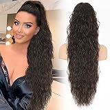 KooKaStyle Ponytail Extension, Drawstring Ponytail Curly Extensions Natural Wavy Long Wavy Ponytail