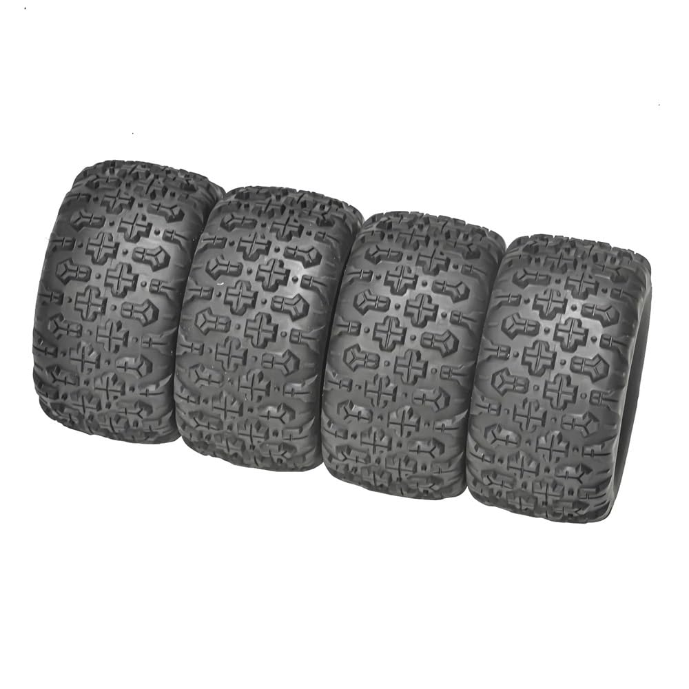 COMODO 4pcs 83mm Rubber RC Pneumatici per 1/16 Scale H16 RC Cars – 43mm Wide Replacement Tire Set con 12mm Hex