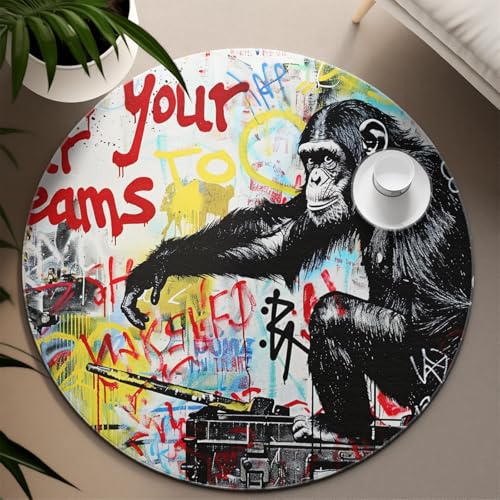 Tapis rond 200cm lavable pour décoration intérieure moderne