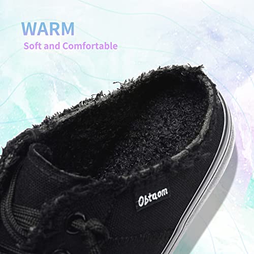 Image of Obtaom Women Canvas Mules Memory Foam Clipper Fashion Sneakers Comfortable Slip-On Mule Backless Holiday Shoes