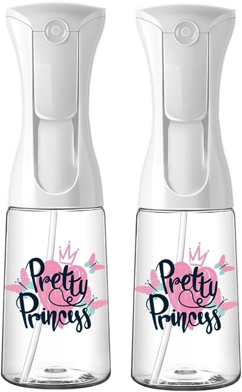 Frasco borrifador de névoa ultrafina Mistifi 200 mL Pretty Princess, pacote com 2