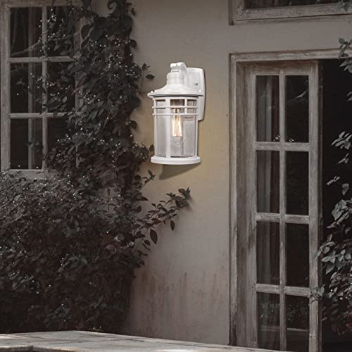 Image of Darkaway Outdoor Porch Lights Wall Mount, Outdoor Light Fixtures Sconces Wall Lighting with Seeded Glass Waterproof Exterior Lights for Patio Yard House Hallway Doorway Garage(2 Pack, White)