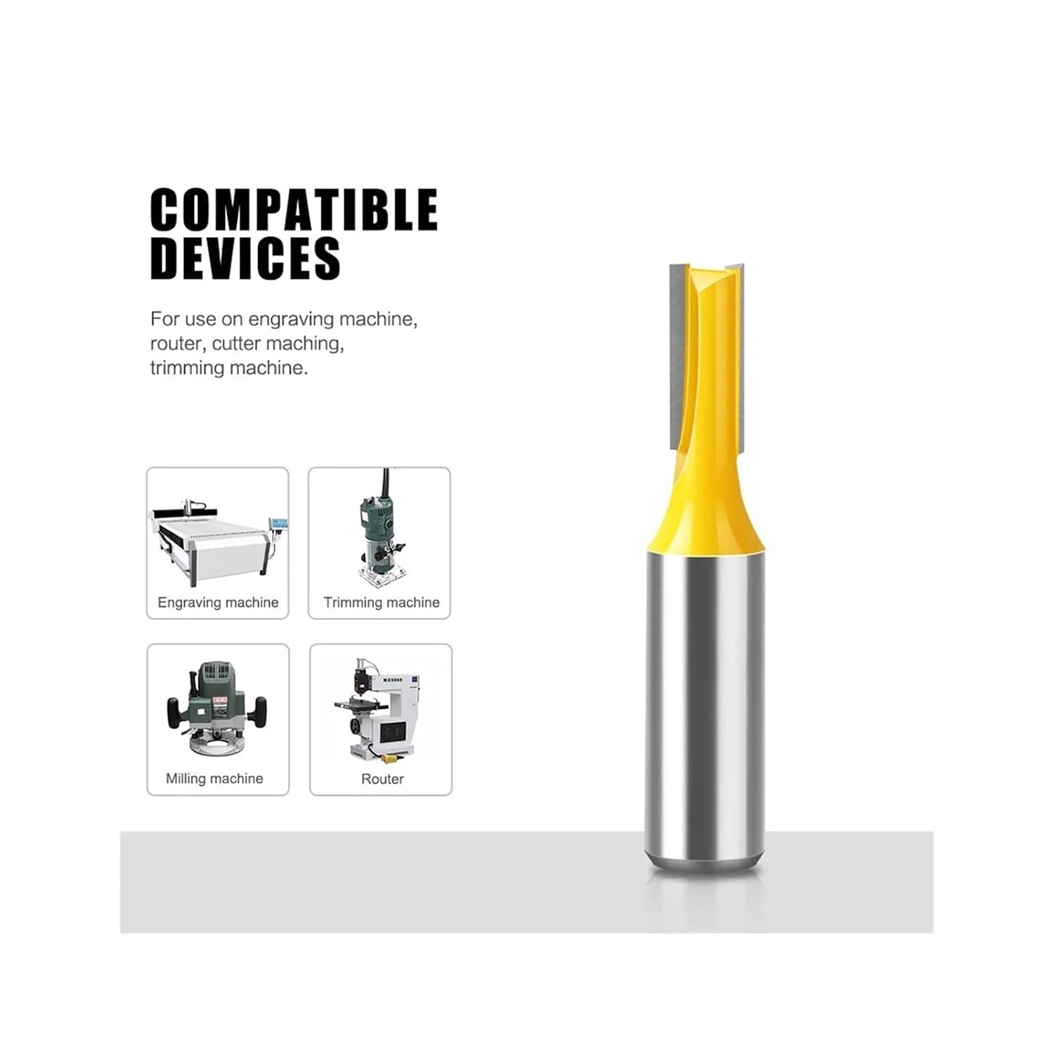 2Pcs 1/2" Shank Solid Carbide V-Shape Tenon Milling Cutter Flat Bit for Wood Door & Window(02)