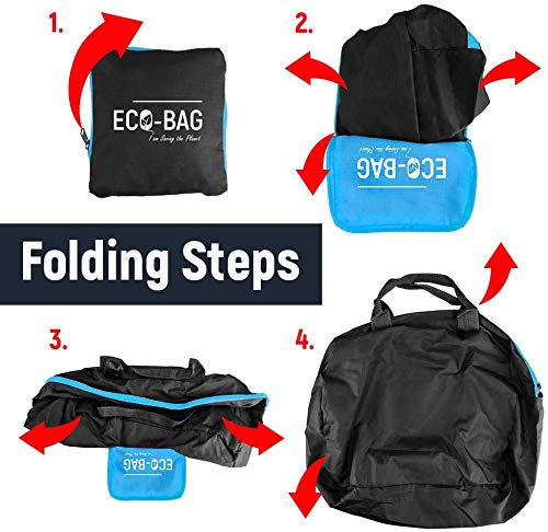 Foldable Lightweight Travel Duffel Bag Luggage for Sports Gym Water Resistant - Blue2