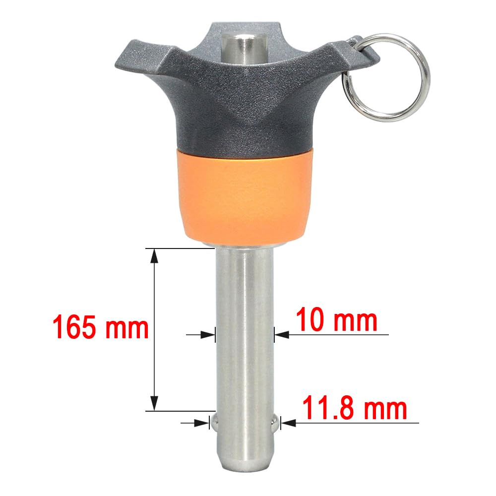 PLD - Metryczne- Kołki mocujące ze stali nierdzewnej Kołki blokujące kulkowe Kołki pozycjonujące sprężynowe pinezki Quick Release Śruba Rozmiar: M 10mm-L 165mm
