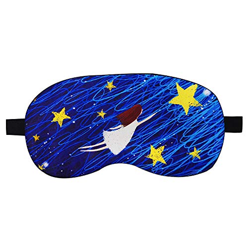Image of Jenna Ship Dark Blue Cartoon Face Sleeping Eye Mask