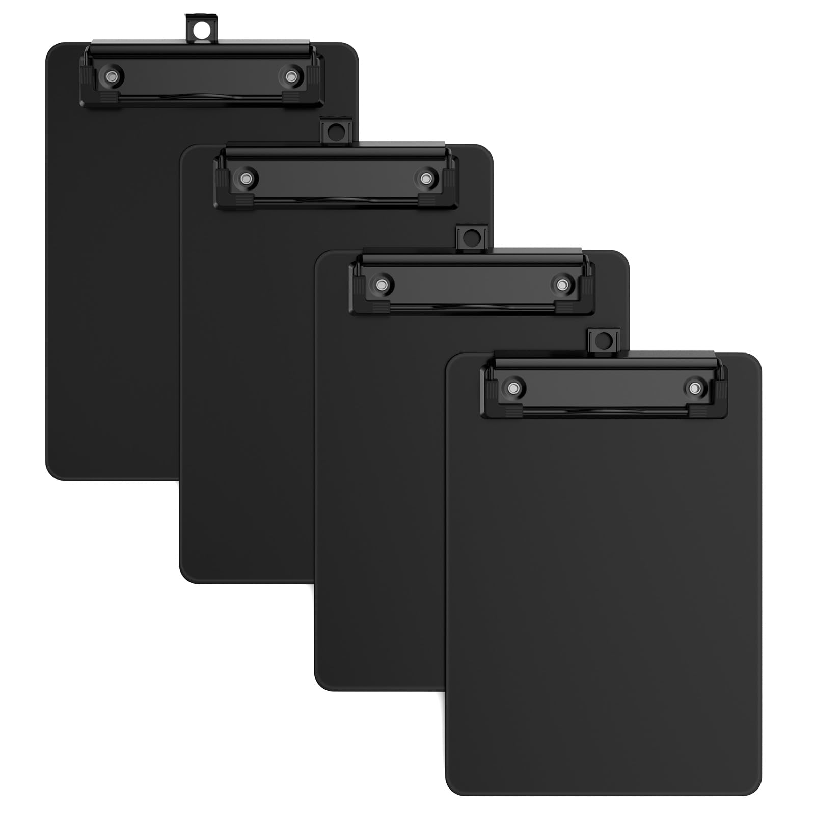 Zoenley 4 Pack A6 Mini Clipboard with Low Profile Clip and Hanging Hole