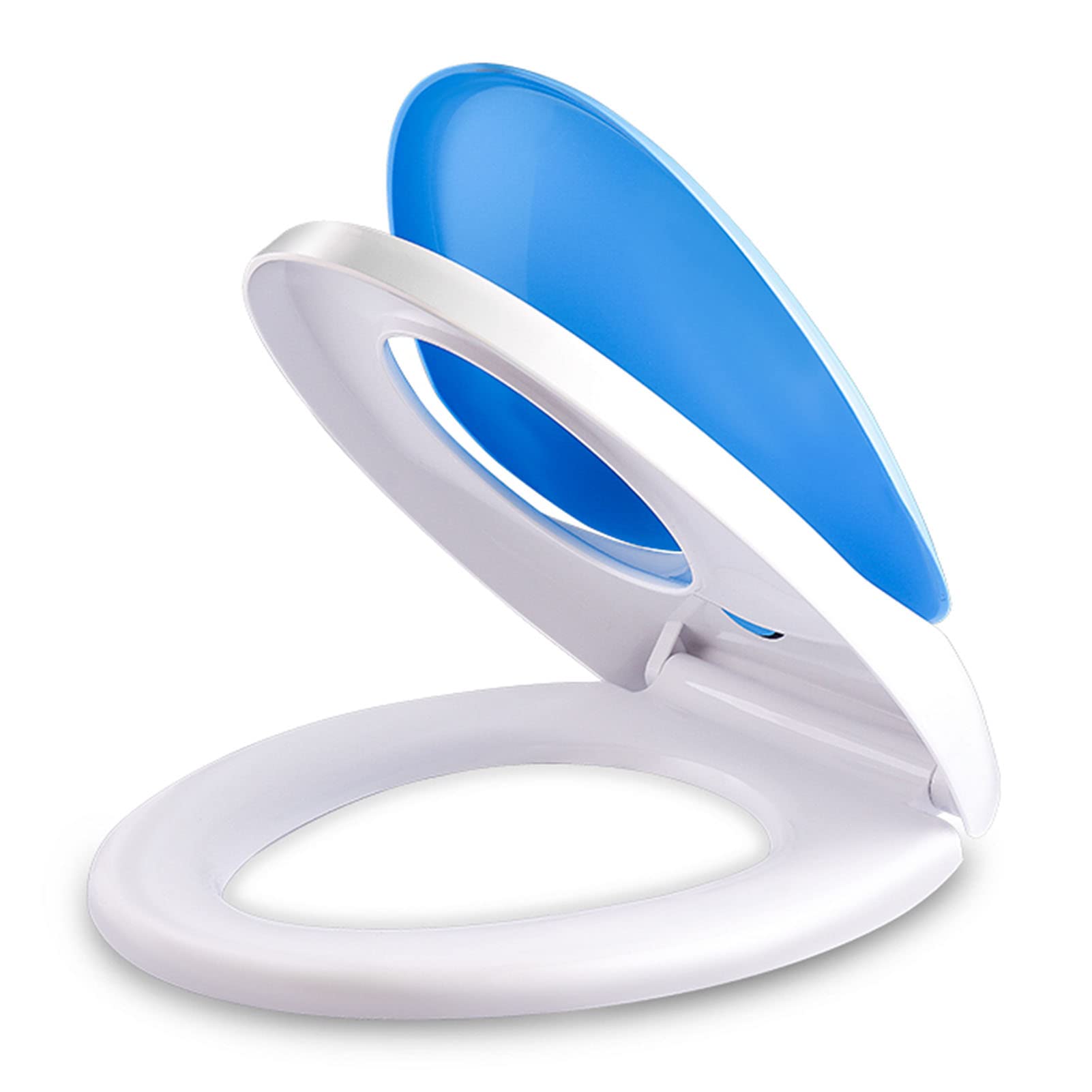 Dxpsxjl Blue Toilet Seat, Potty Training Seat Plastic, Adjustable, Lightweight, Durable, Portable, User-Friendly, Compact, Built, Soft, Close