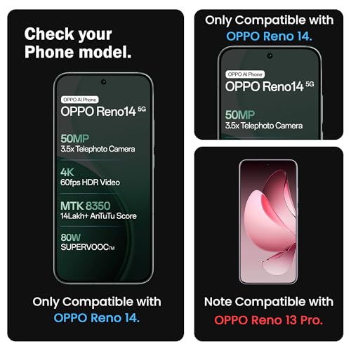 Image of FIRST MART Tempered Glass for Oppo Reno 14 and Reno 13, 9H 0.3 mm Full-Glue Screen Protector with Cable Protector, 3D Edge-to-Edge, HD Clear, Case-Friendly, Black, Pack of 1