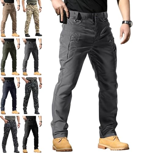 Clovetrend - Tactical Waterproof Pants, Ripstop Waterproof Cargo Pants, Outdoor Mens Tactical Hiking Pant with Pockets