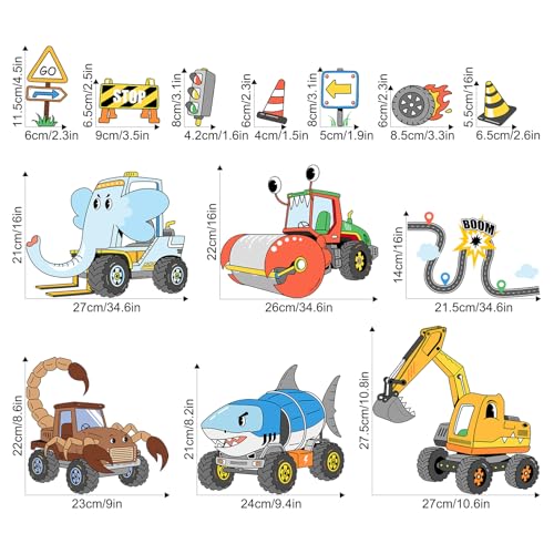 Vinilos decorativos de vehículos y animales para pared miniatura 2