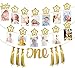 1er Anniversaire Banderole Guirlande Bébé 1-12 Mois Photo Rope Banner Prop 300cm Briller Photographie d'étape Mensuelle Décor pour Parti Baby Shower (Or)